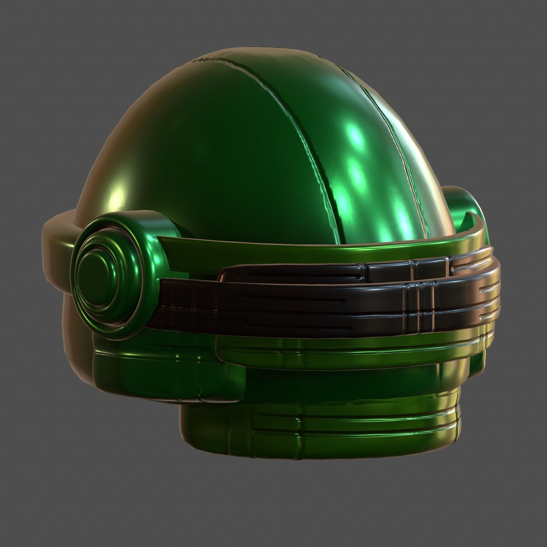 Gas mask helmet 3d model scifi futuristic Low-poly Low-poly 3D model_4