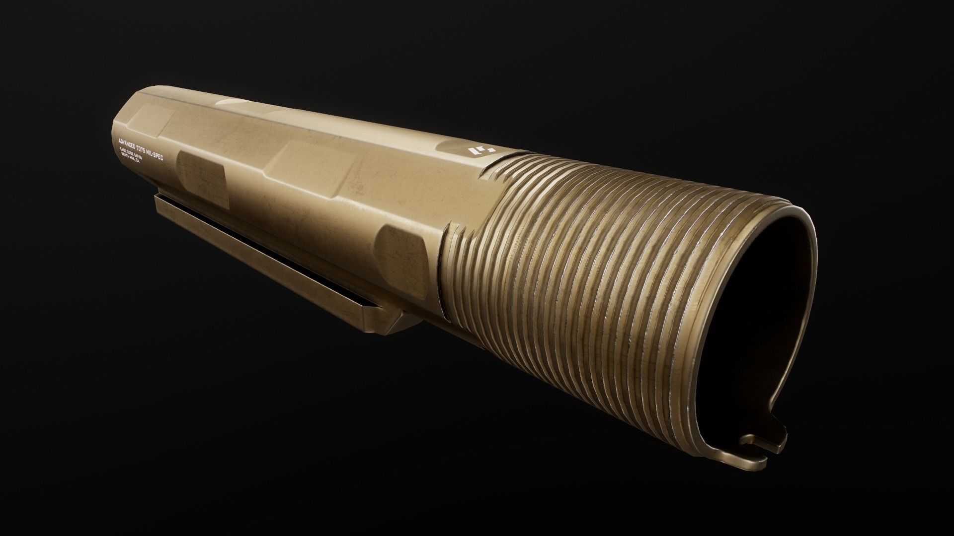 AR15 Carbine Buffer Tubes collection Free low-poly 3D model_43