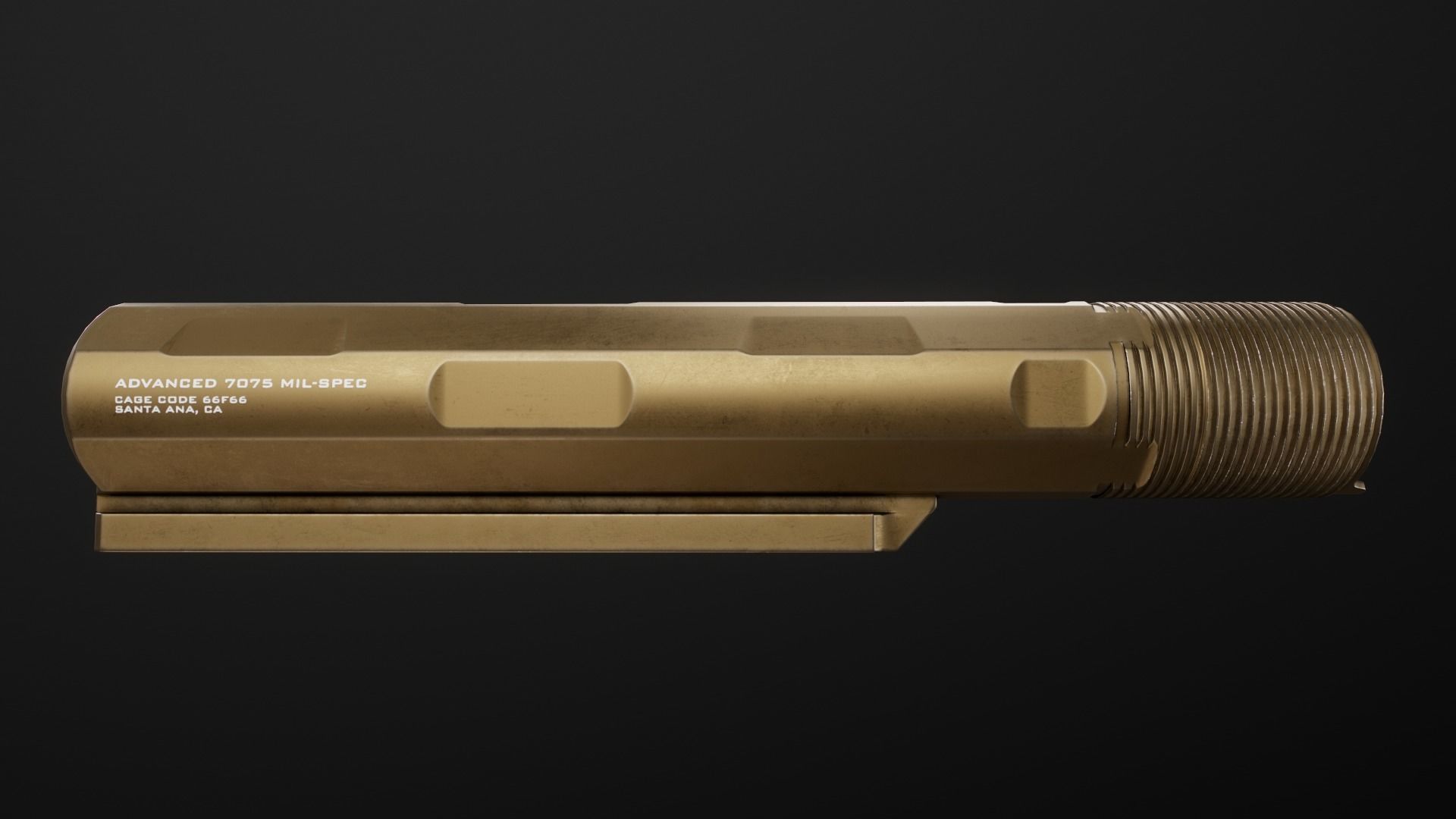 AR15 Carbine Buffer Tubes collection Free low-poly 3D model_39