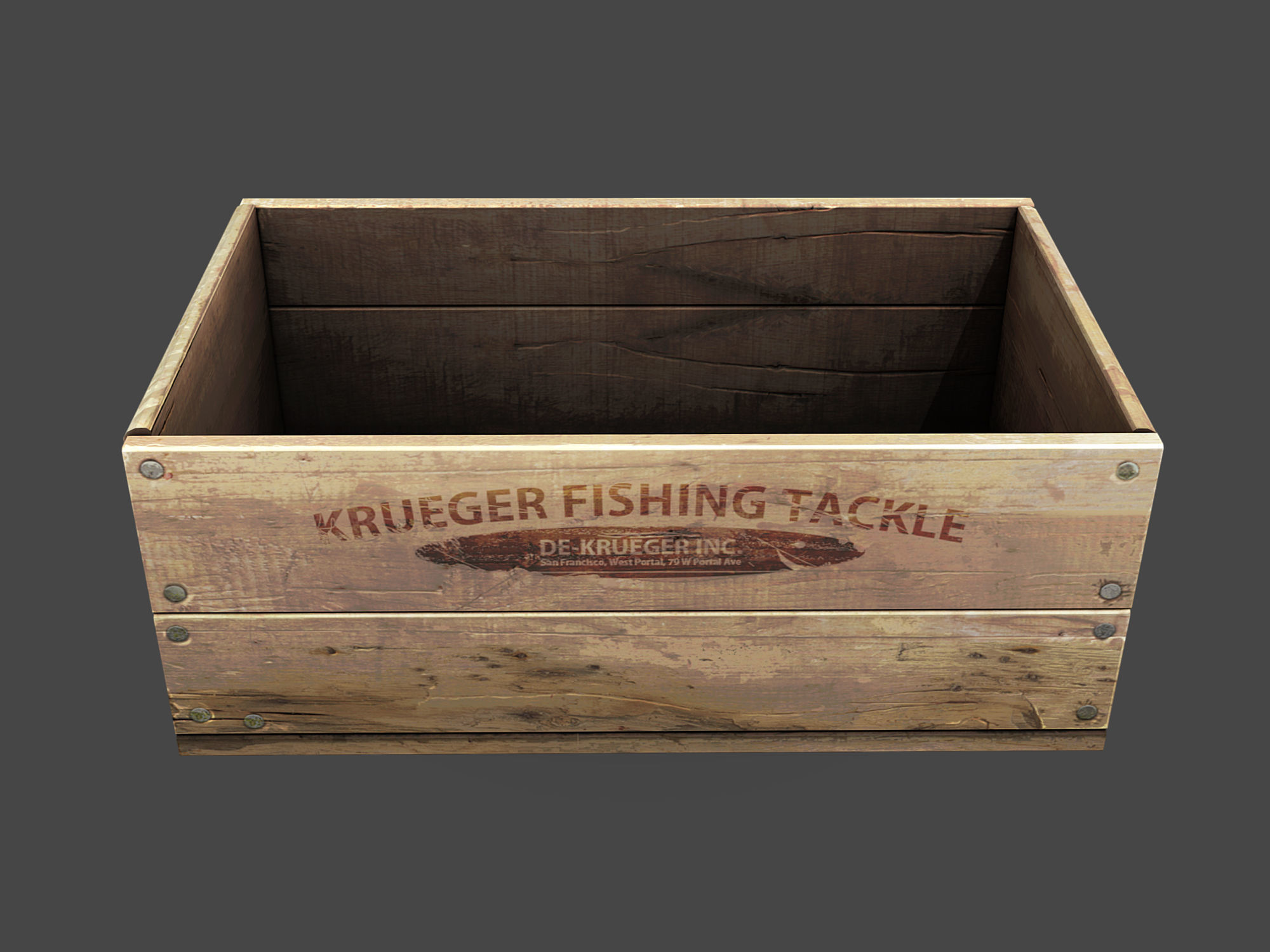 Old Crate  Low-poly 3D model_6