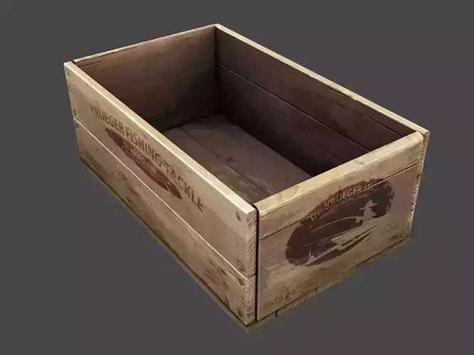 Old Crate  Low-poly 3D model