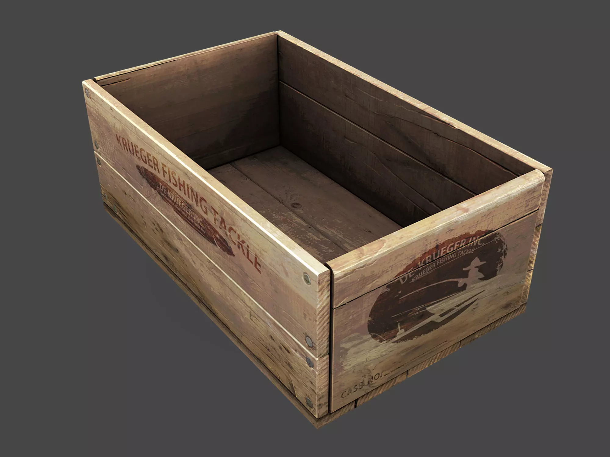 Old Crate  Low-poly 3D model_0