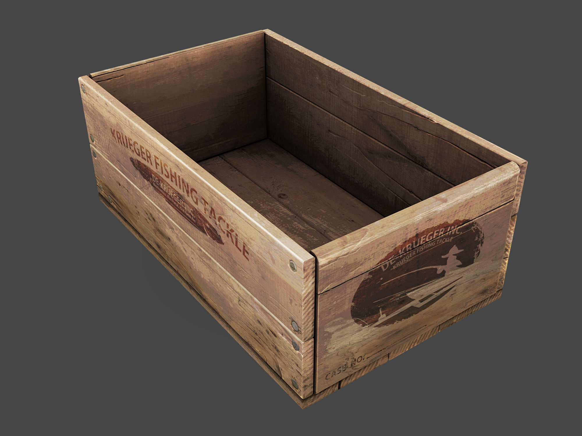 Old Crate  Low-poly 3D model_1