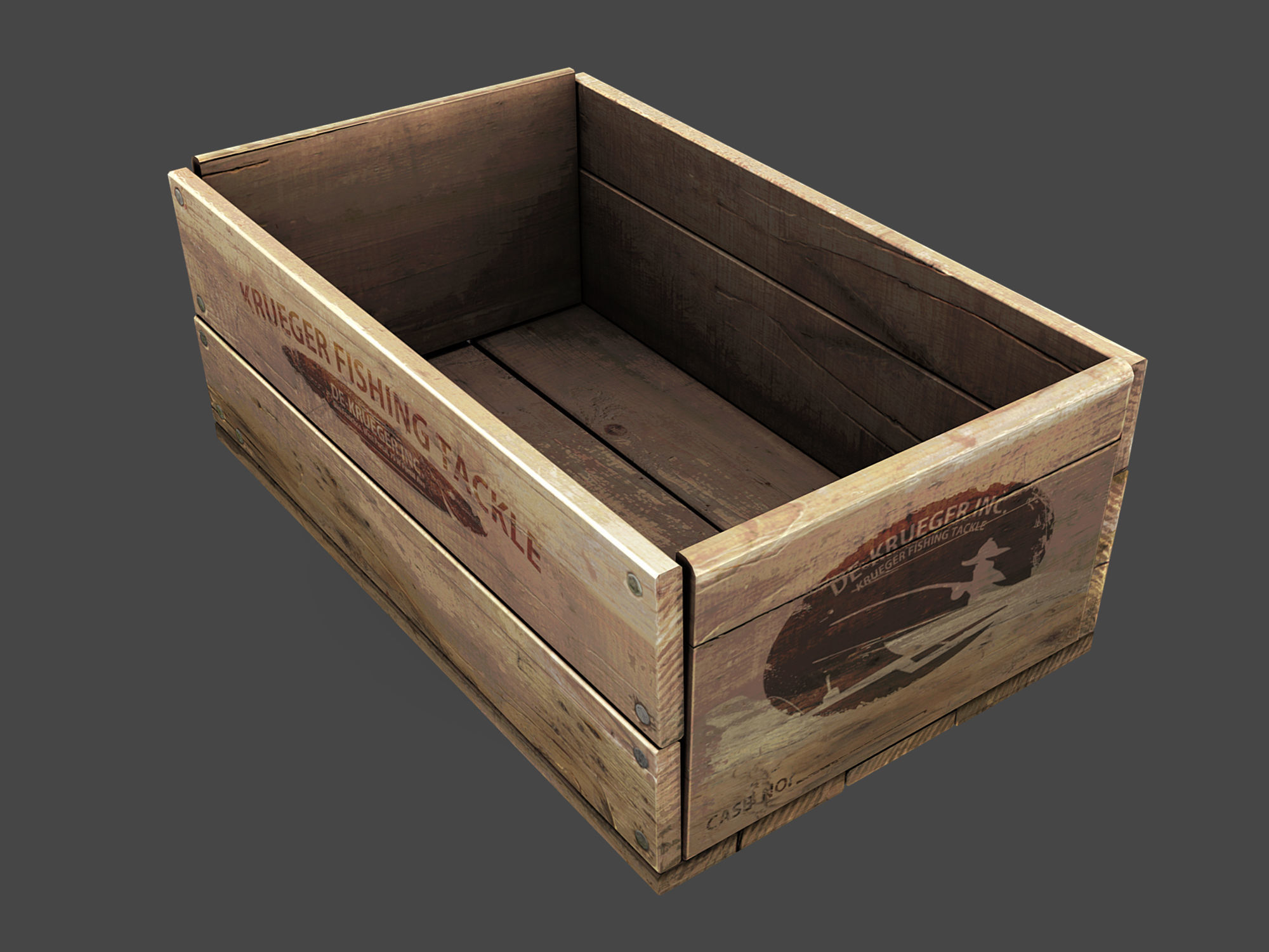 Old Crate  Low-poly 3D model_2