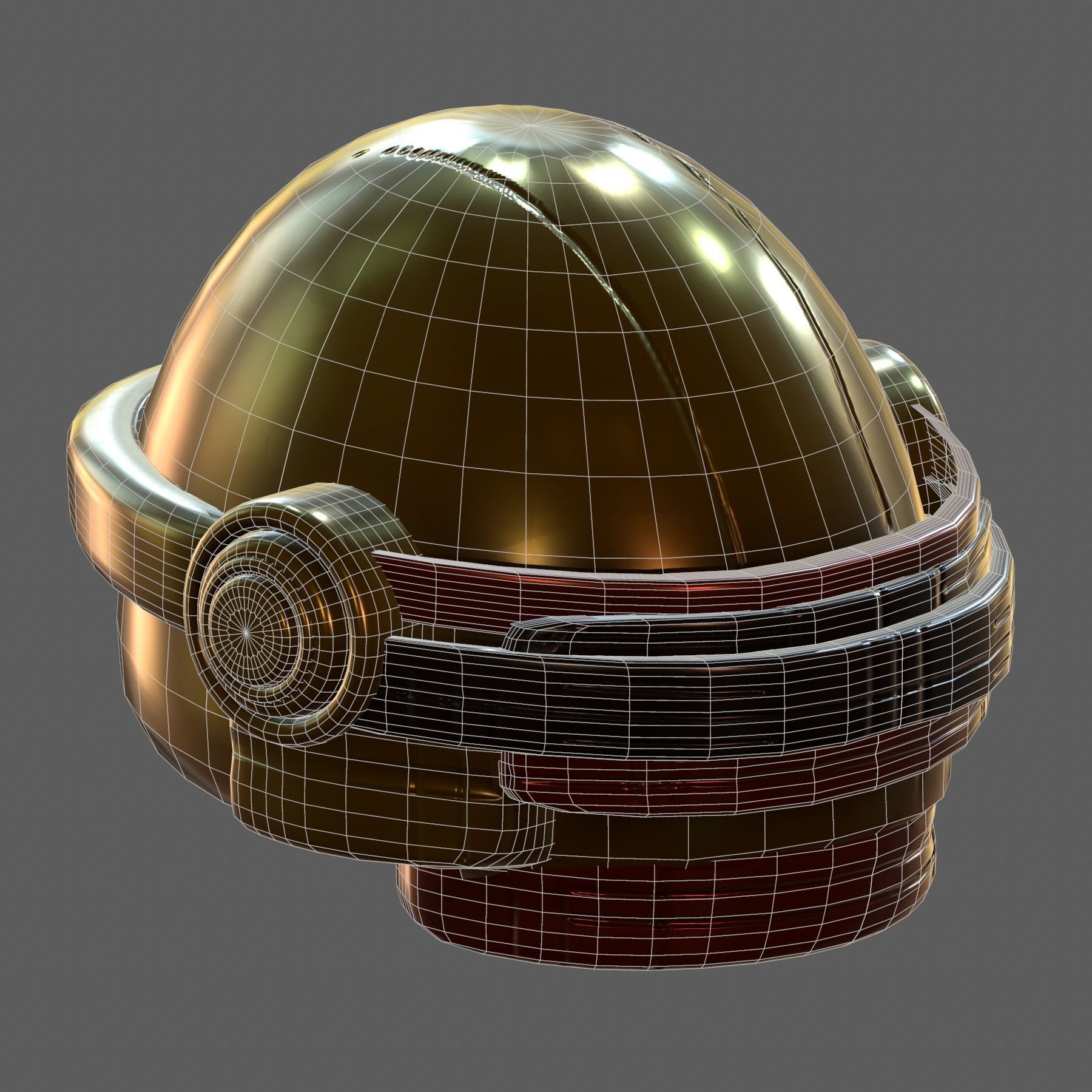 Gas mask helmet 3d model scifi Low-poly Low-poly 3D model_8