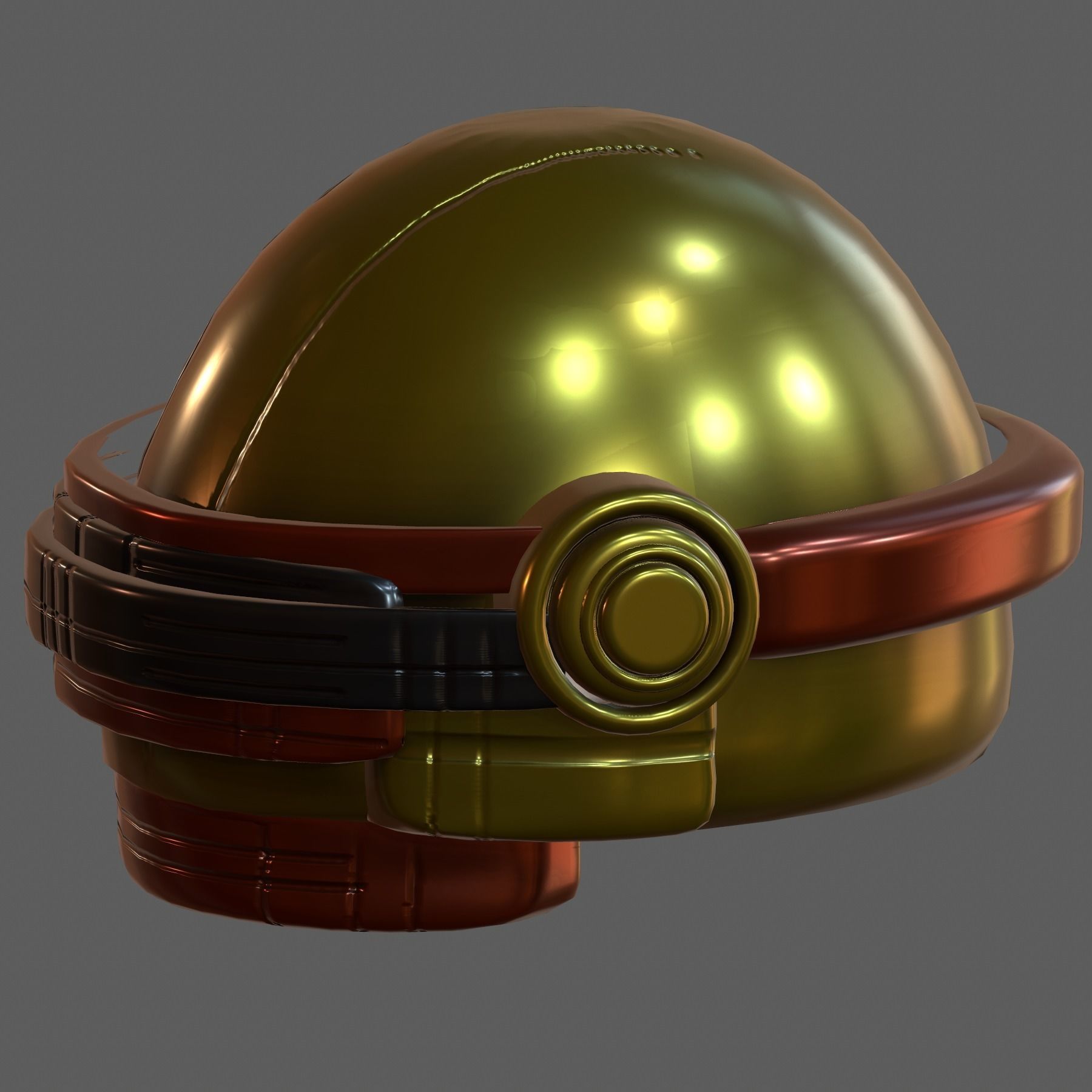 Gas mask helmet 3d model scifi Low-poly Low-poly 3D model_6