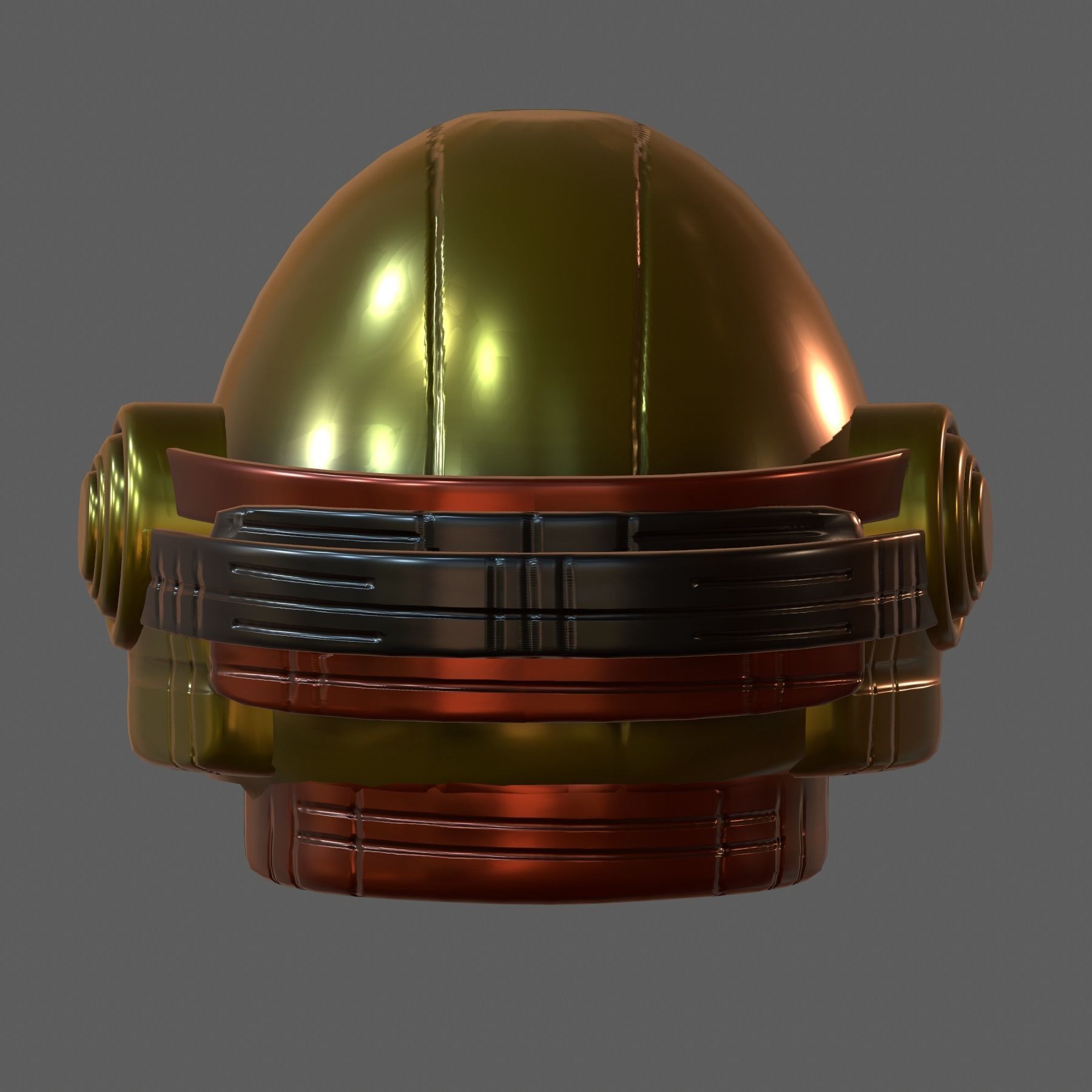 Gas mask helmet 3d model scifi Low-poly Low-poly 3D model_2