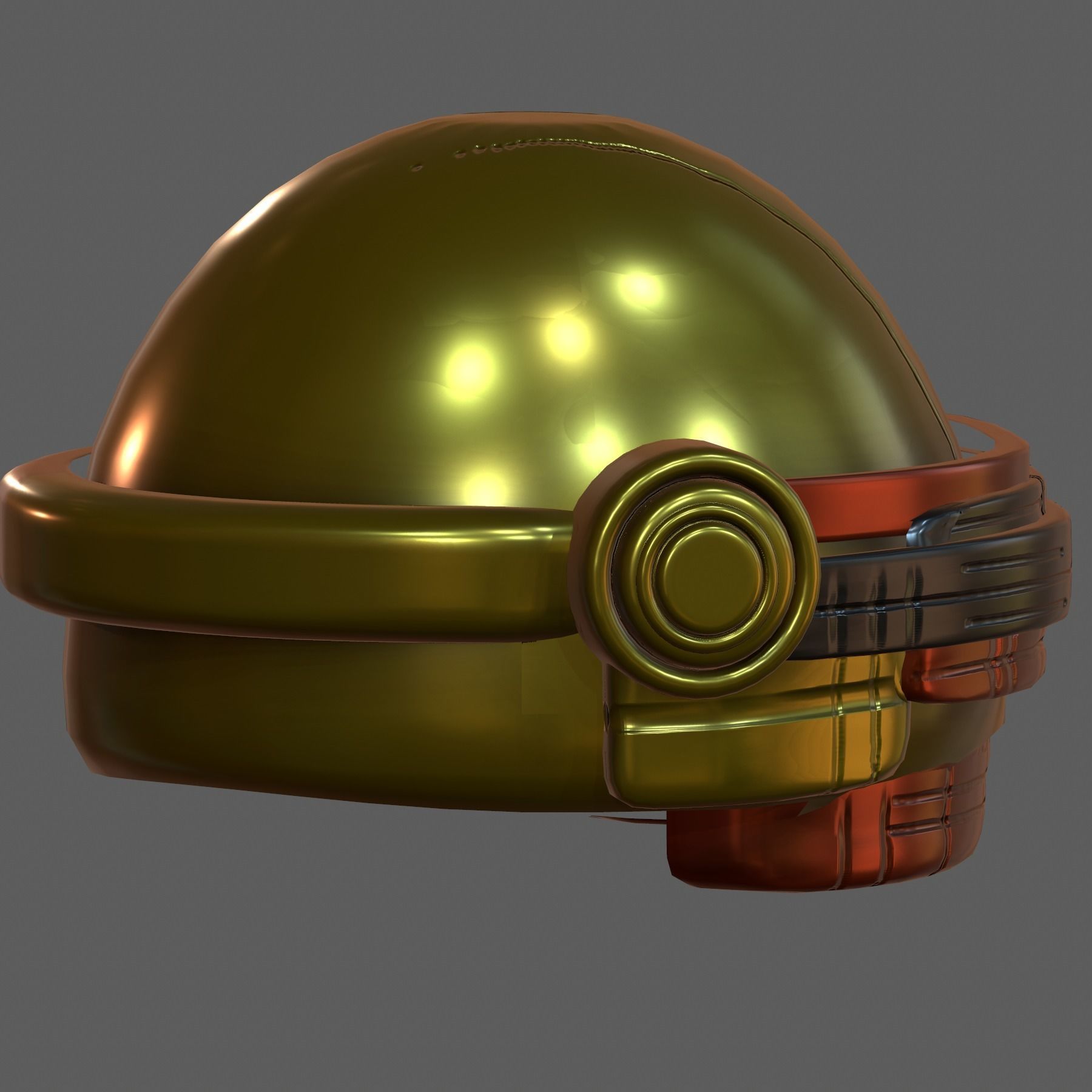 Gas mask helmet 3d model scifi Low-poly Low-poly 3D model_5