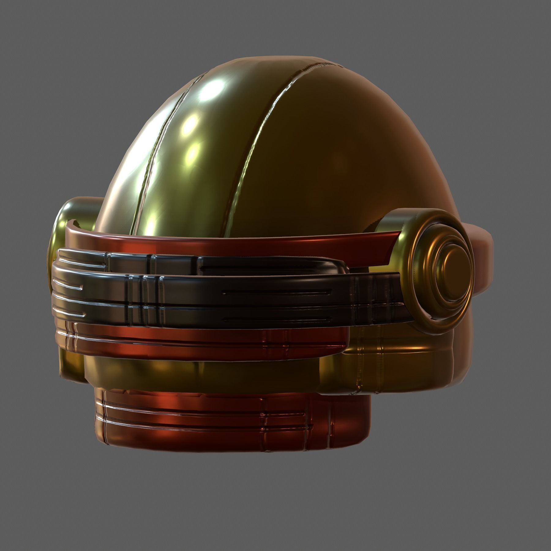 Gas mask helmet 3d model scifi Low-poly Low-poly 3D model_3