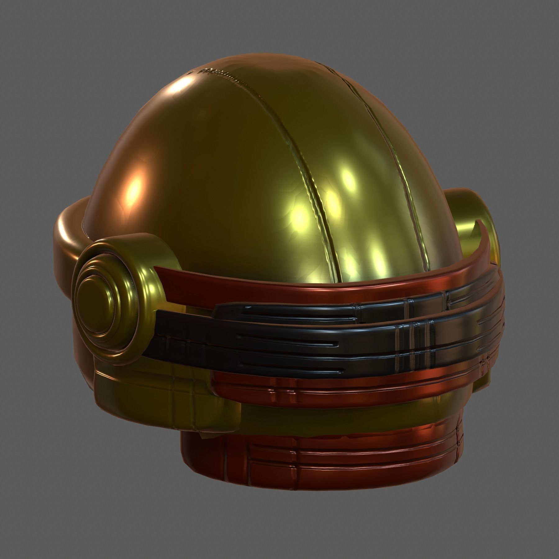Gas mask helmet 3d model scifi Low-poly Low-poly 3D model_4