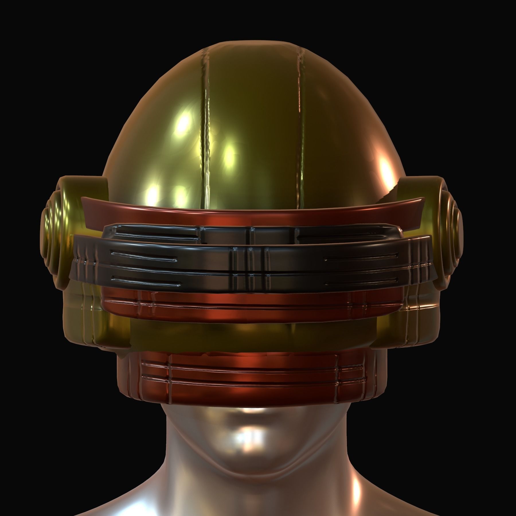 Gas mask helmet 3d model scifi Low-poly Low-poly 3D model_1