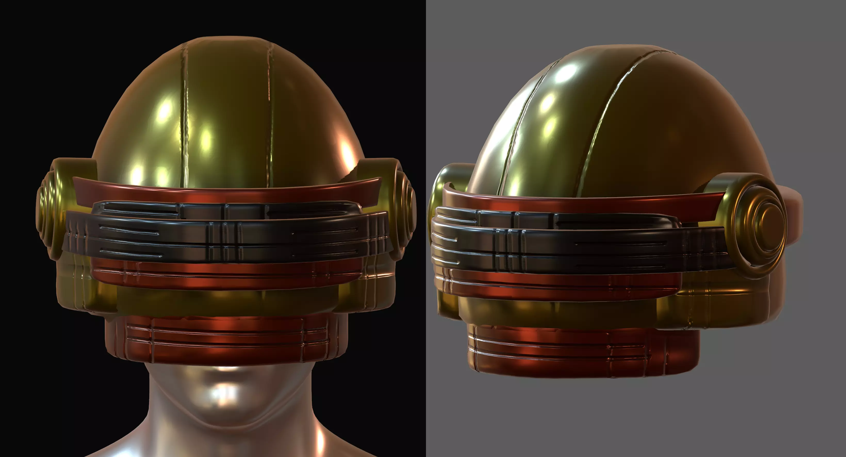 Gas mask helmet 3d model scifi Low-poly Low-poly 3D model_0