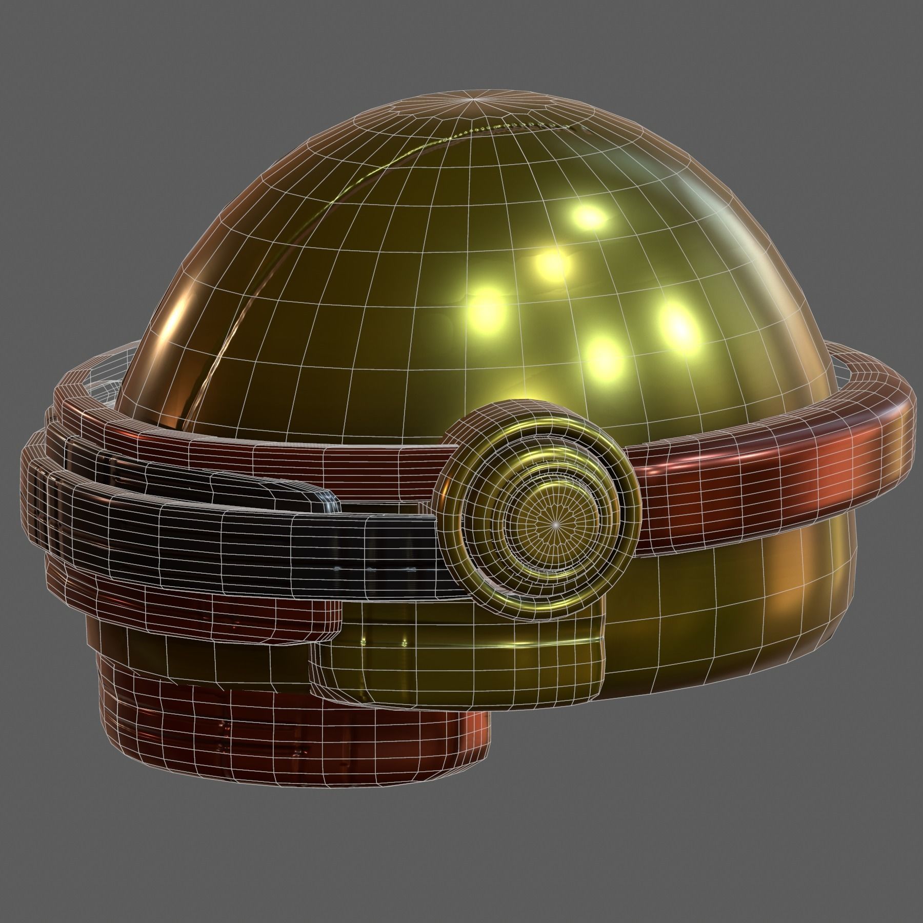 Gas mask helmet 3d model scifi Low-poly Low-poly 3D model_7