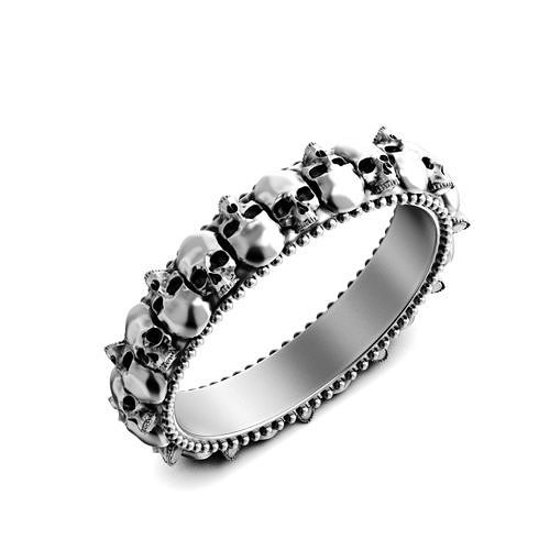 A Package 7 Skull Ring Gem All Size 3D print model