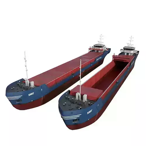 General Cargo Ship open and closed 3D model