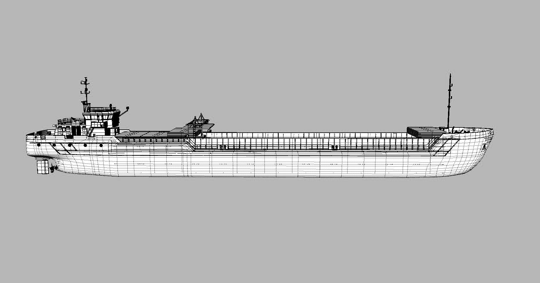 General Cargo Ship open and closed 3D model_7