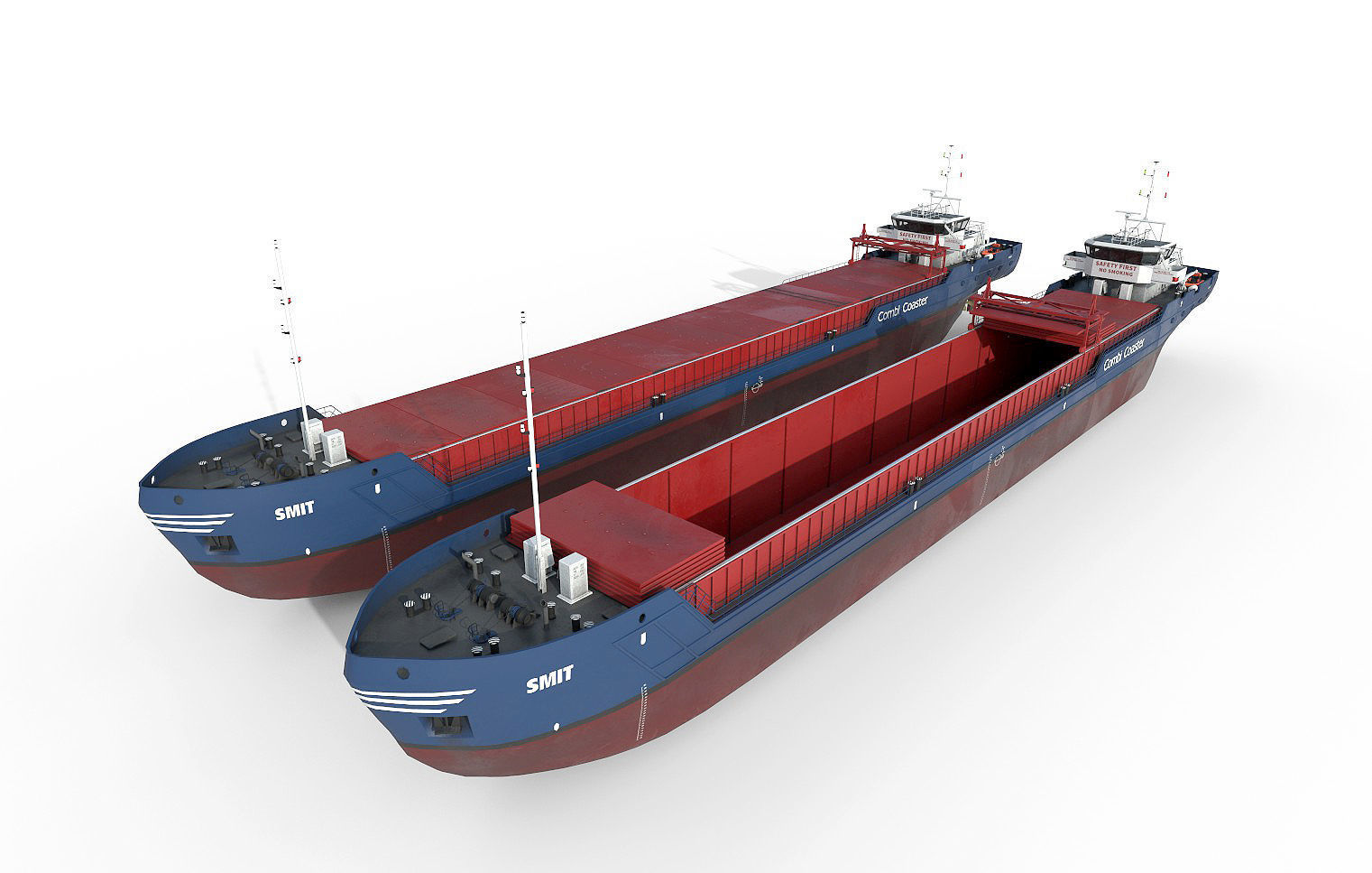General Cargo Ship open and closed 3D model_9