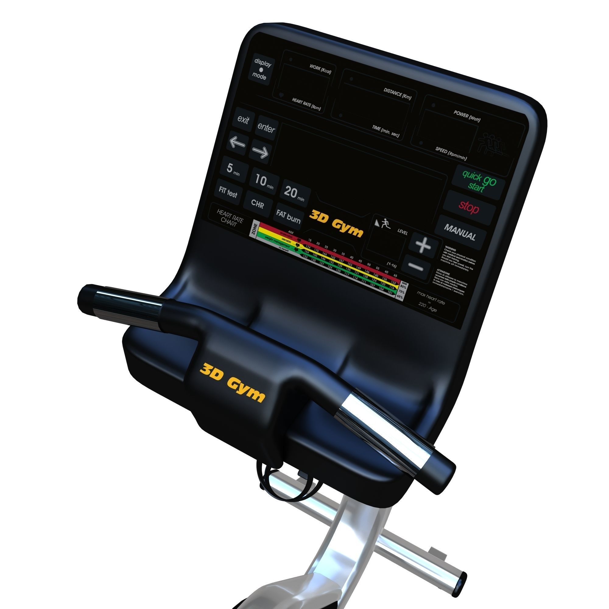 Exercise Cardio Bike 3D model_4