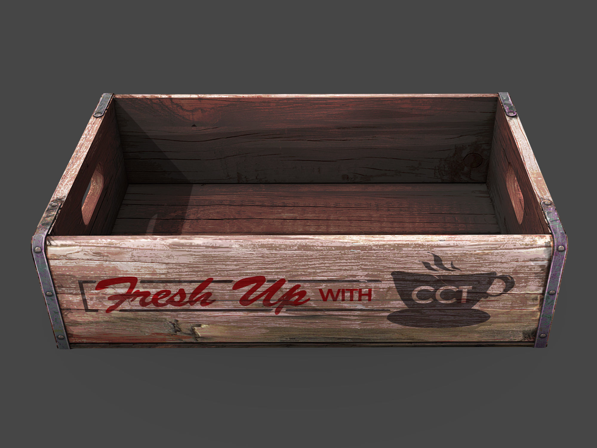 Old Crate Low-poly 3D model_5