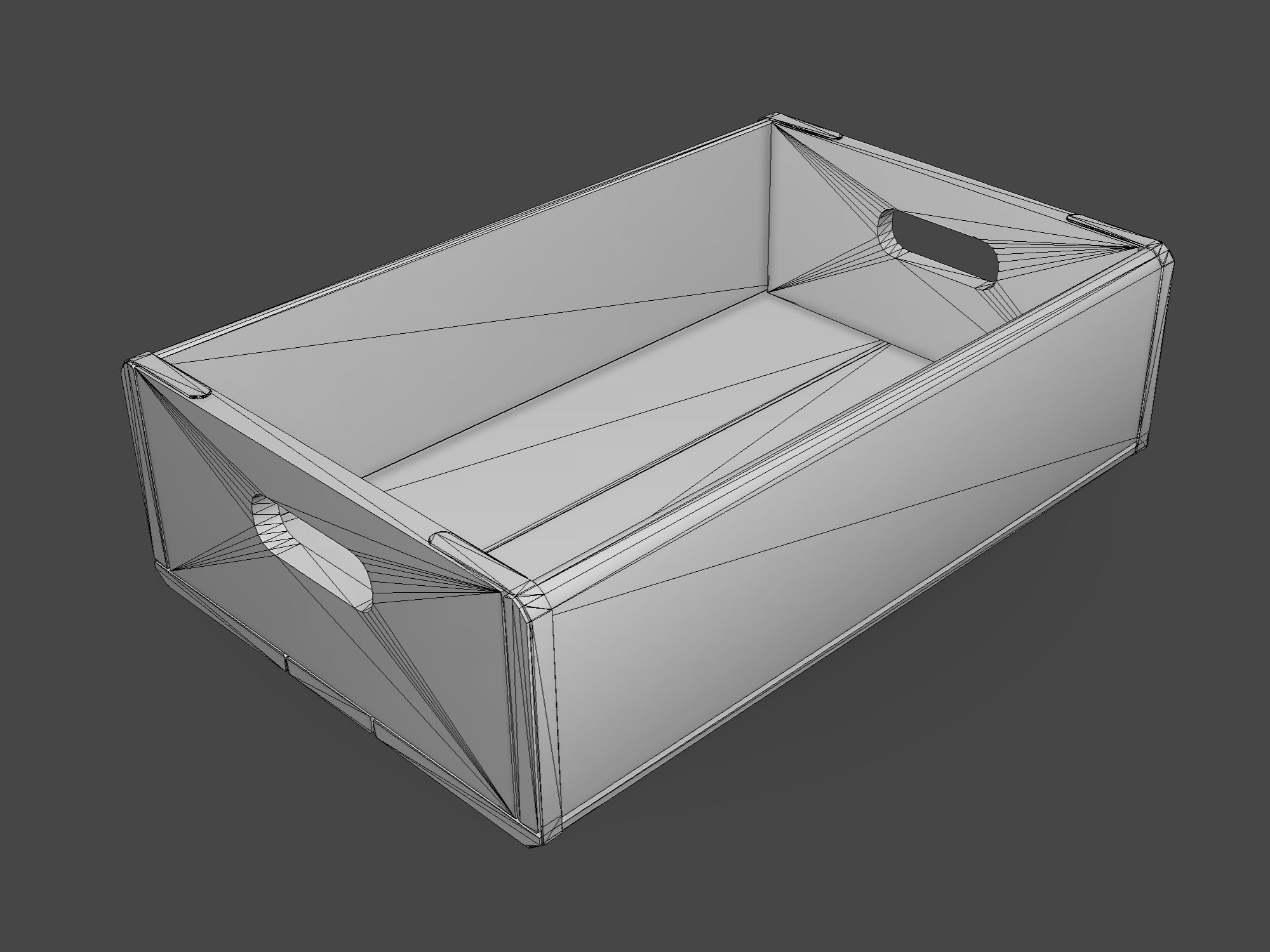 Old Crate Low-poly 3D model_4