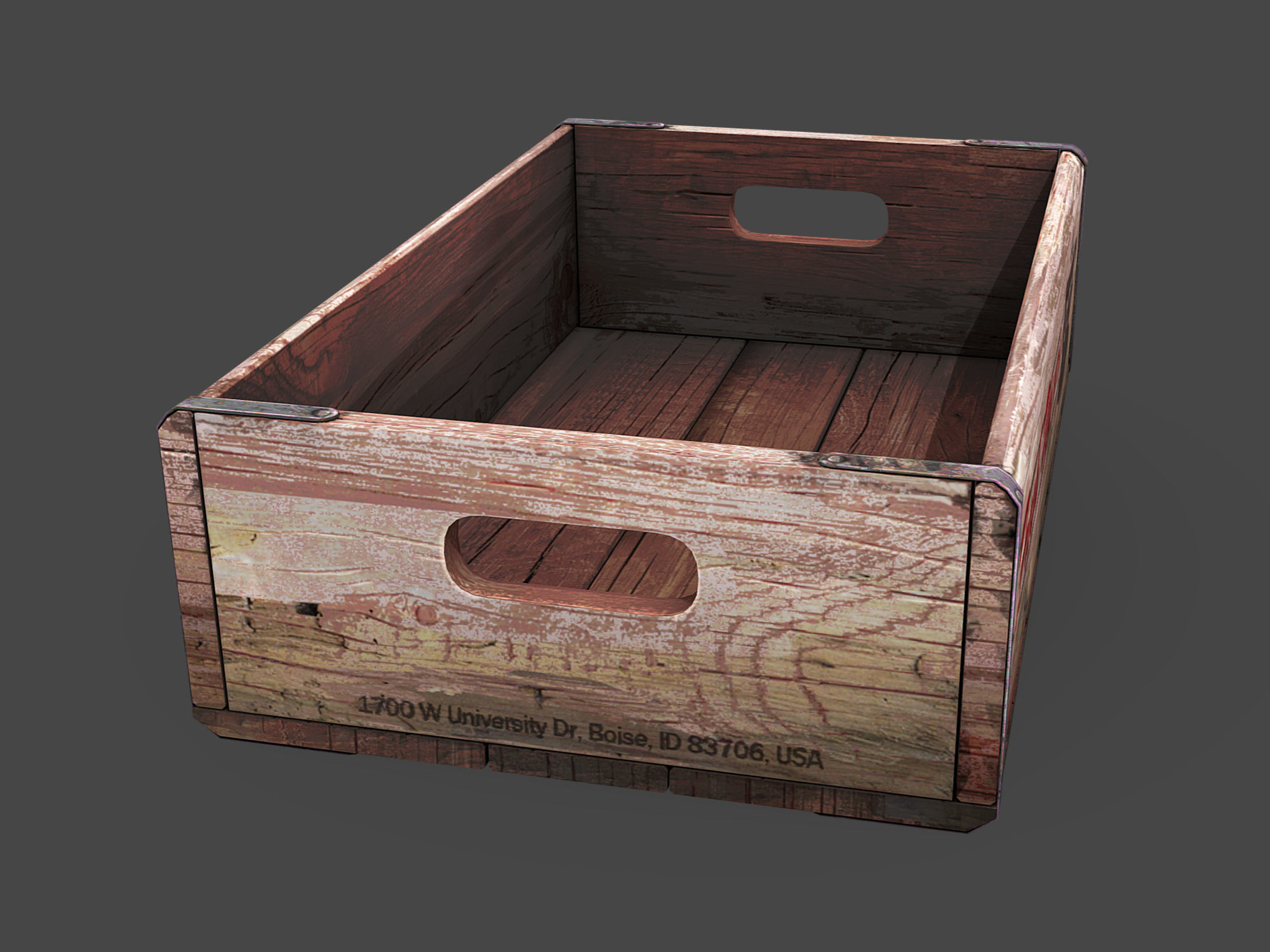 Old Crate Low-poly 3D model_6
