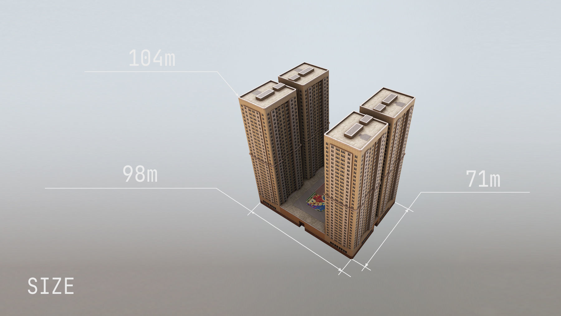 MSK Building 19 Low-poly 3D model_9