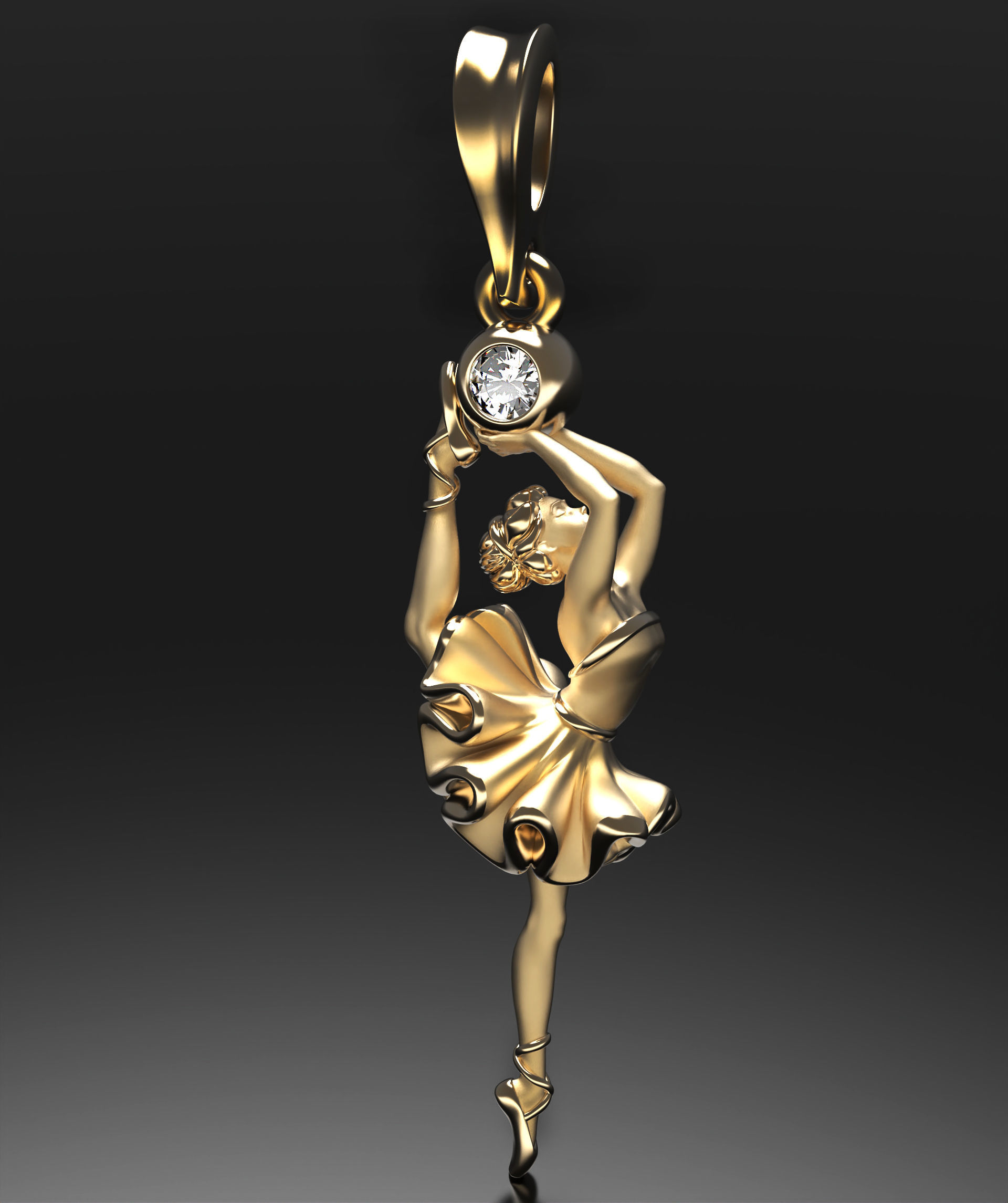 Ballet soul pendant 3D print model_4