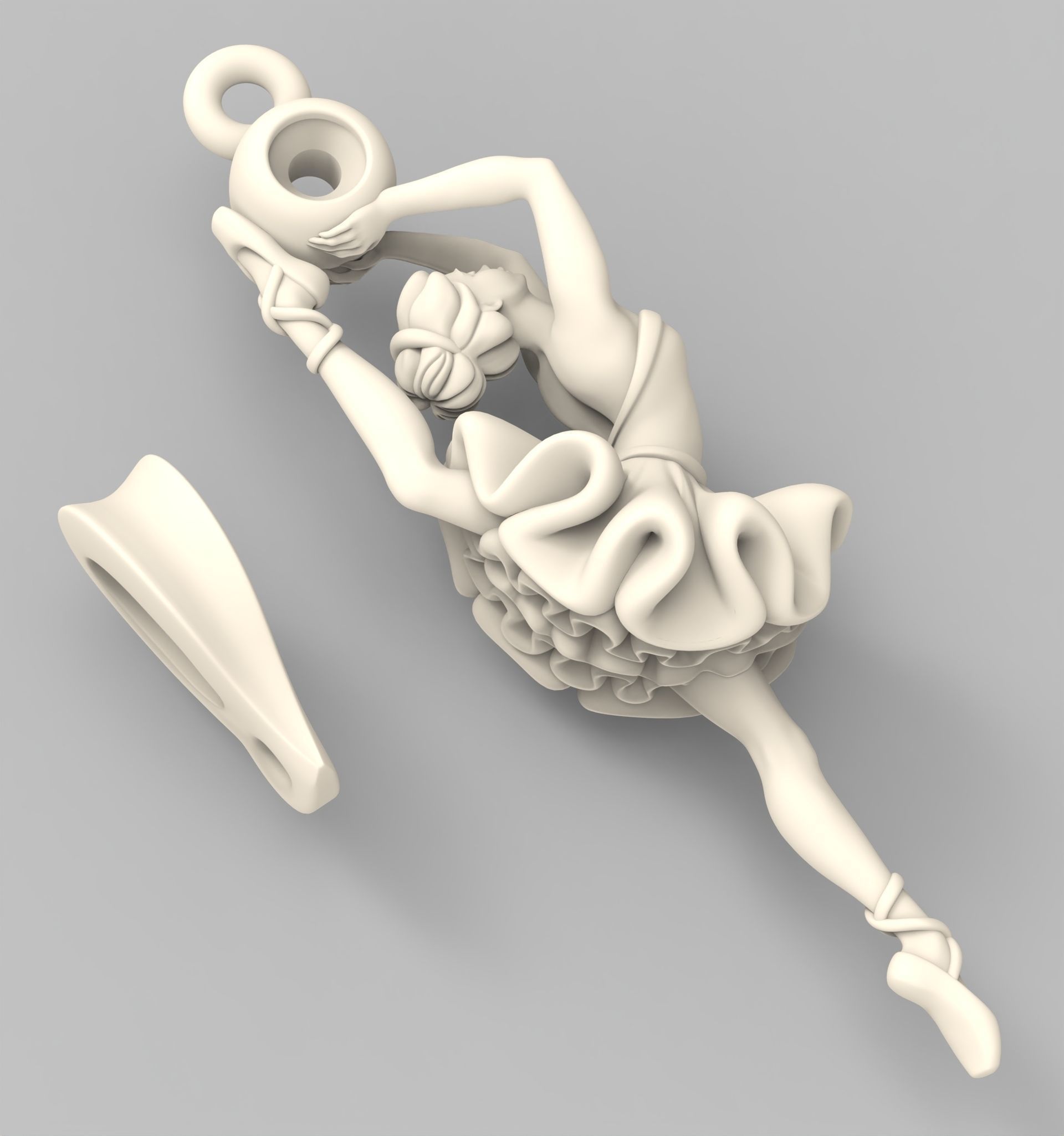 Ballet soul pendant 3D print model_16
