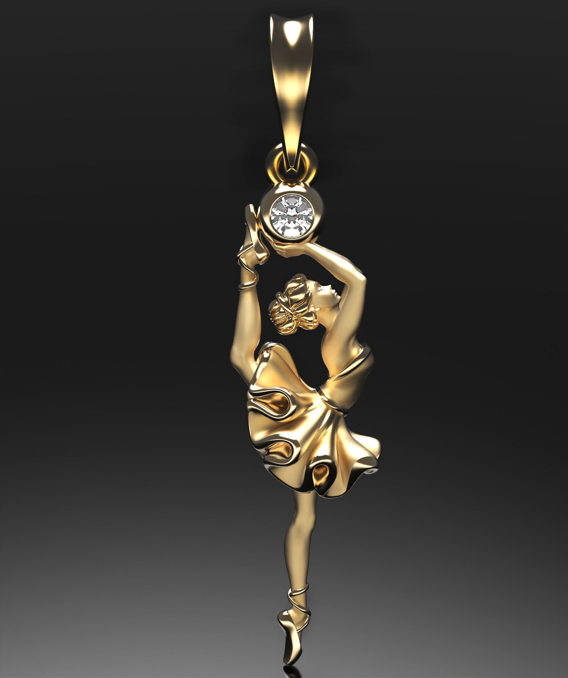 Ballet soul pendant 3D print model_12
