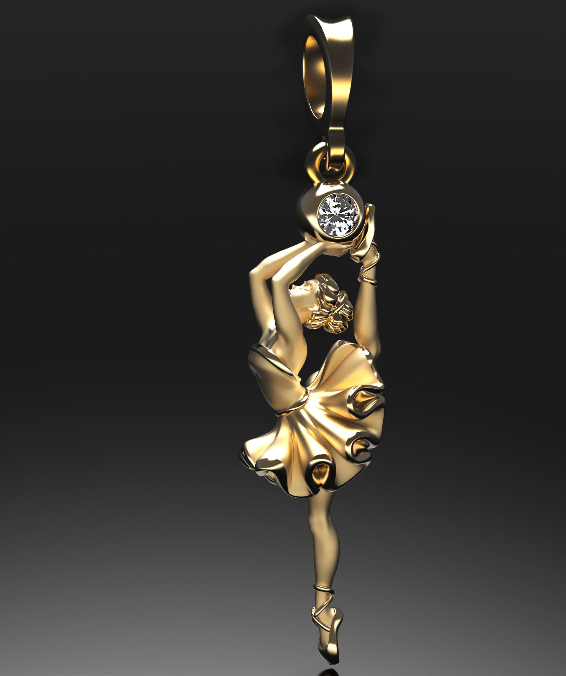 Ballet soul pendant 3D print model_7