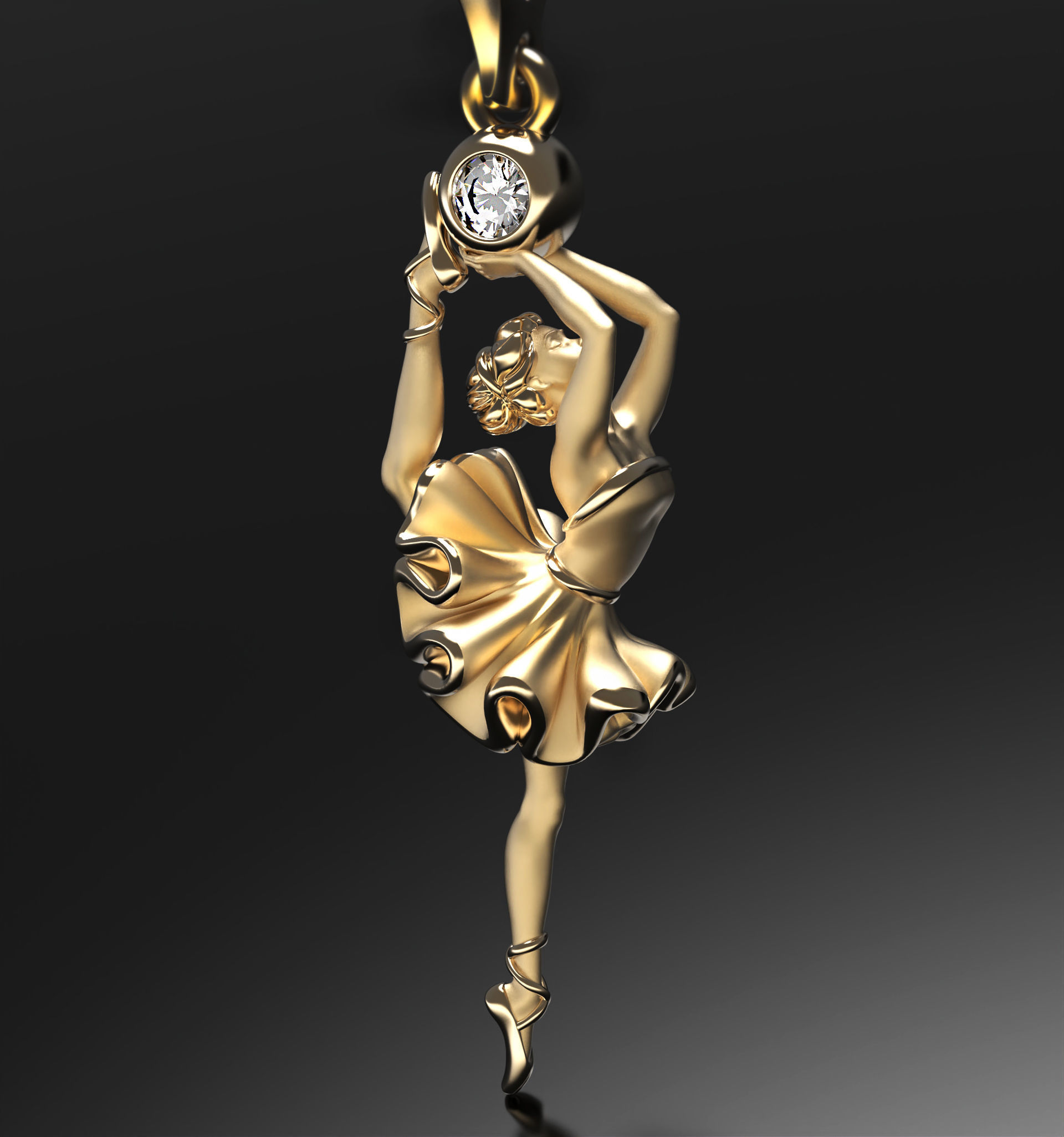 Ballet soul pendant 3D print model_2