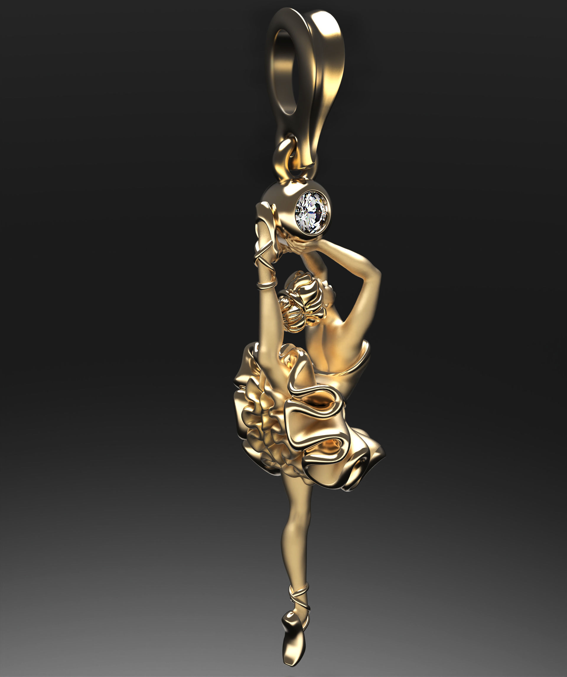 Ballet soul pendant 3D print model_11