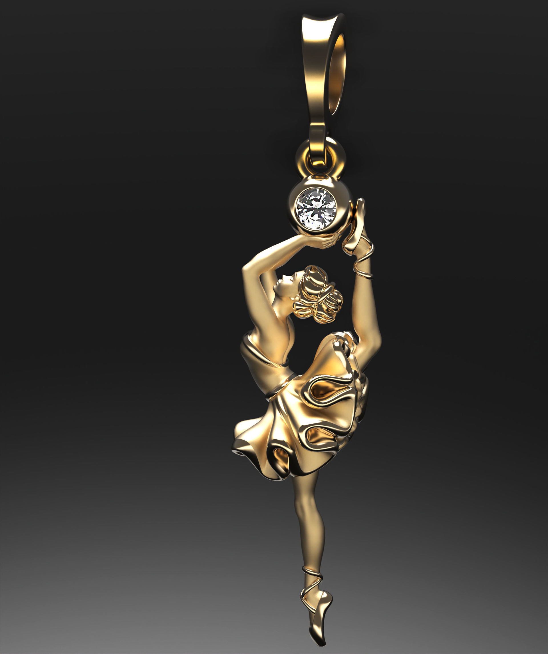 Ballet soul pendant 3D print model_8