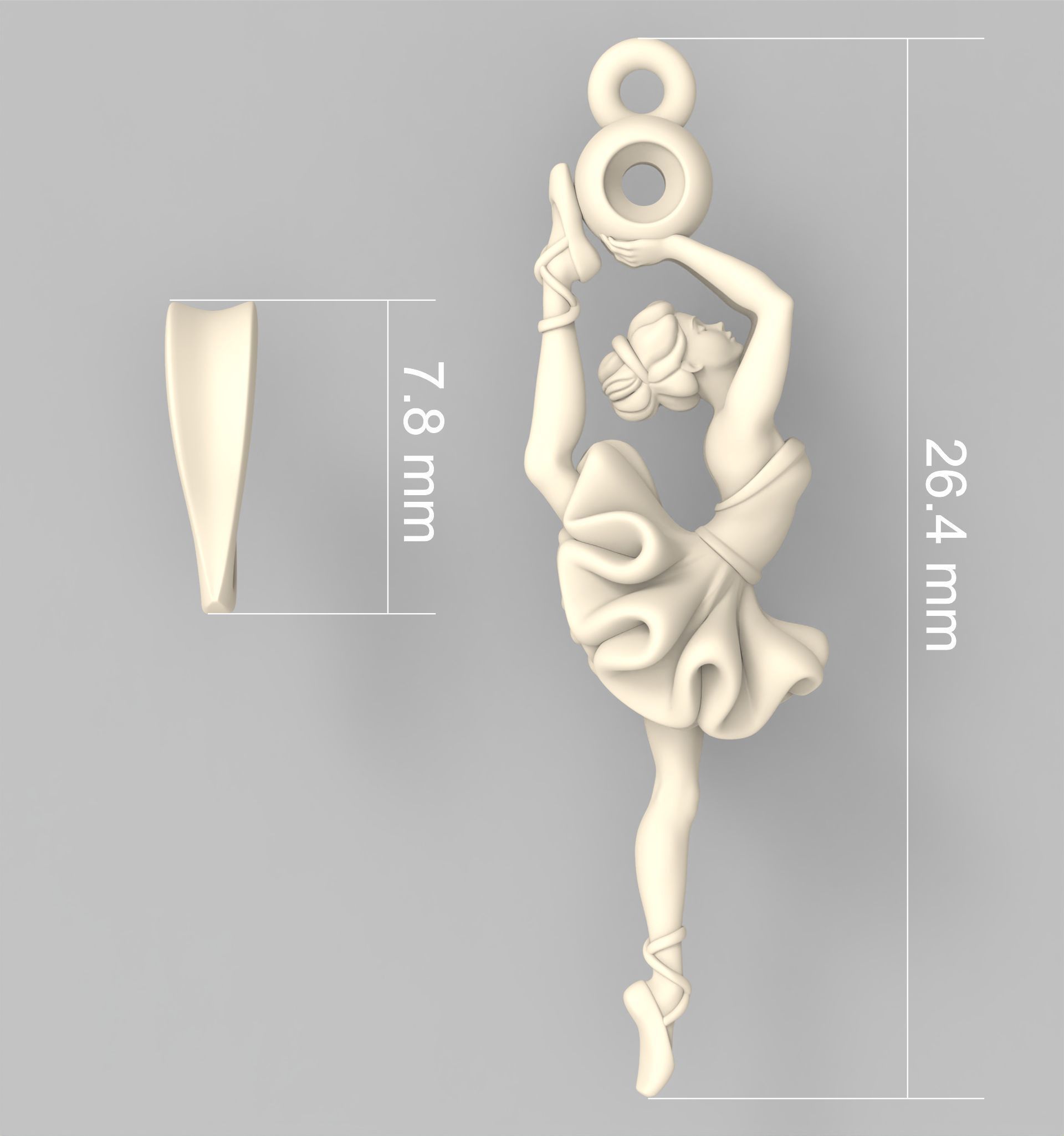 Ballet soul pendant 3D print model_19