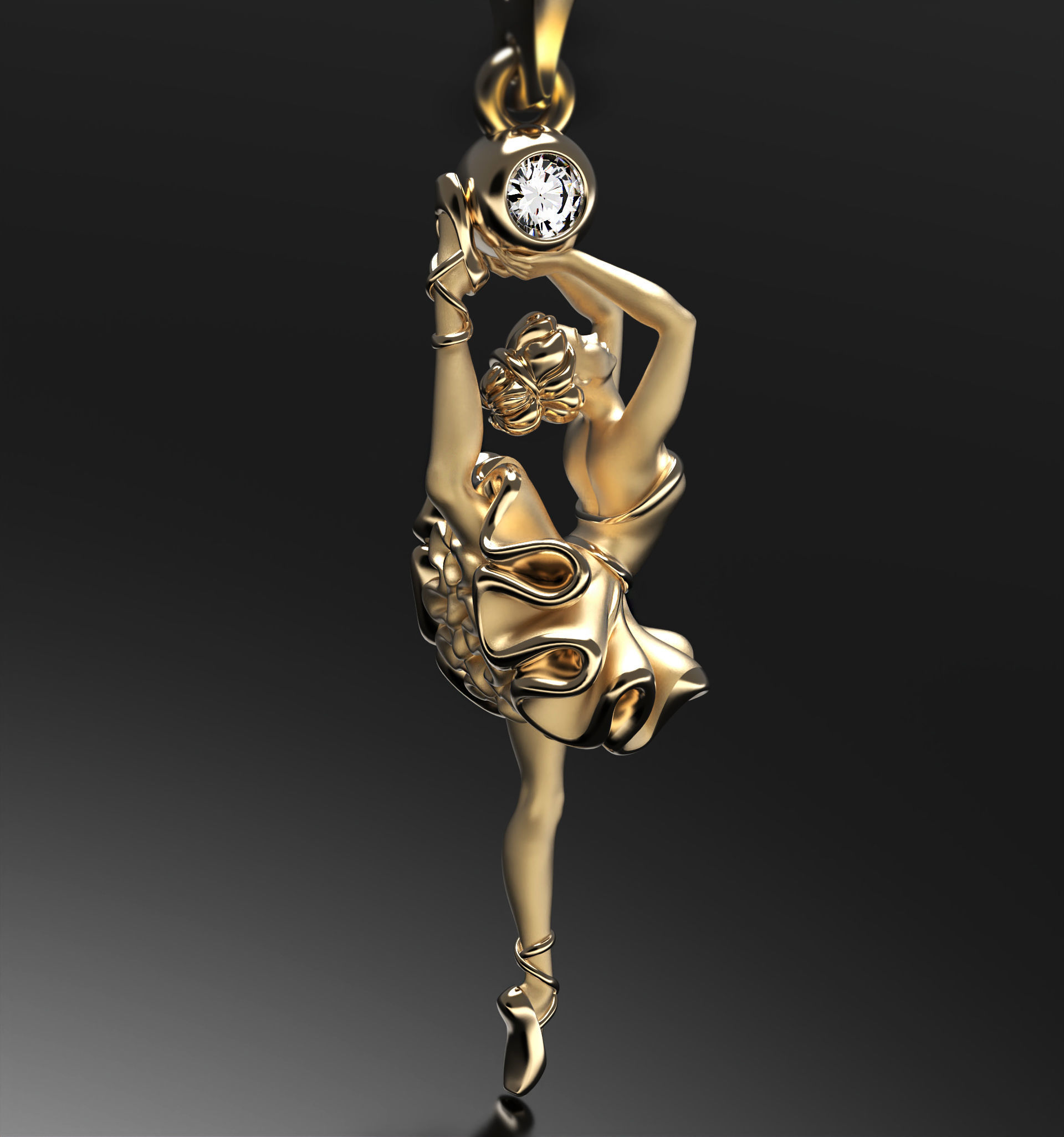 Ballet soul pendant 3D print model_1