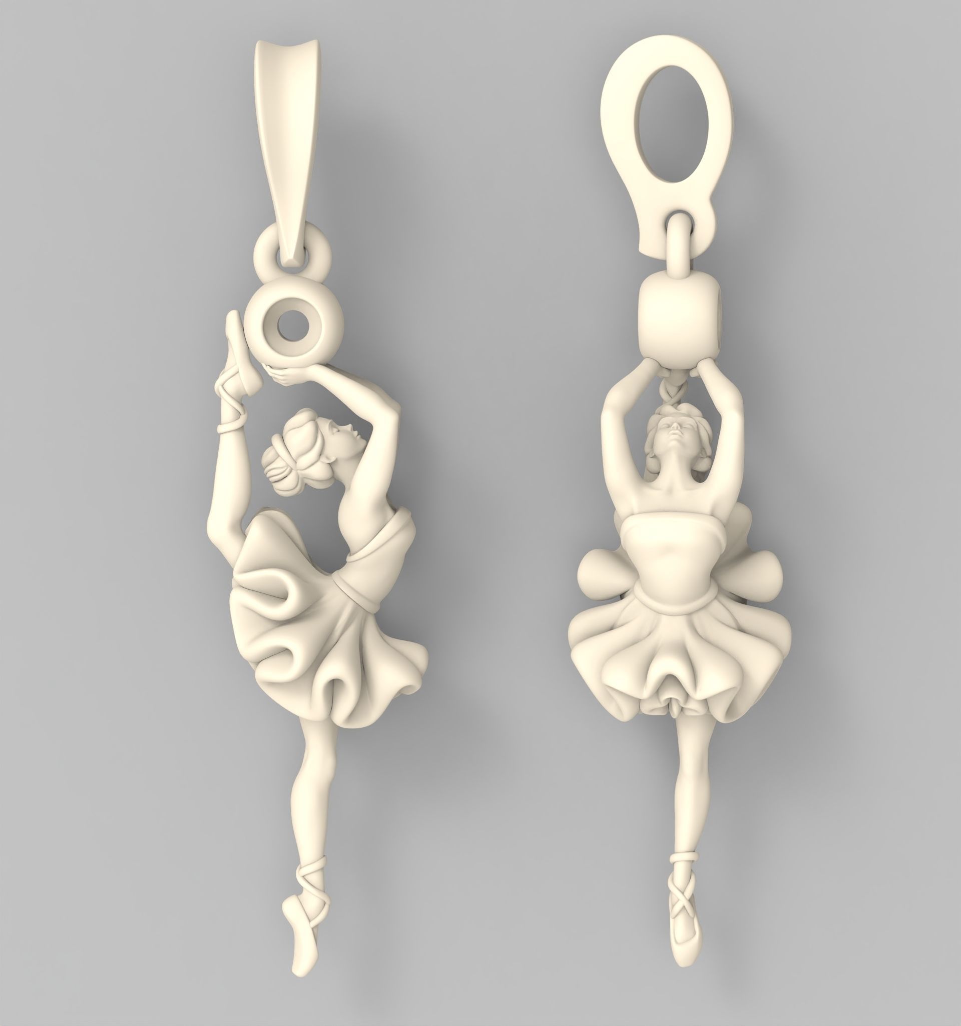 Ballet soul pendant 3D print model_13