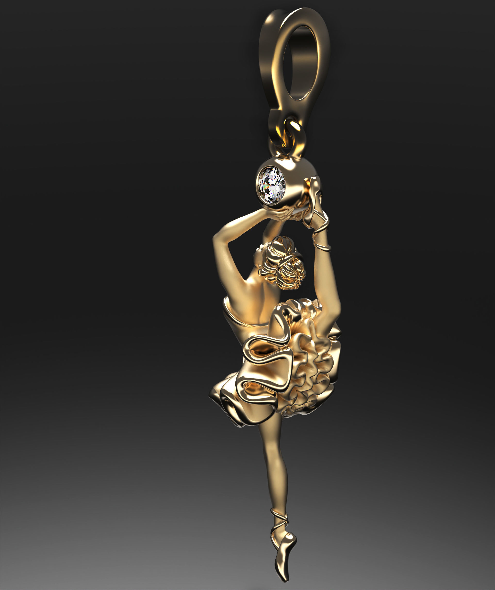 Ballet soul pendant 3D print model_9
