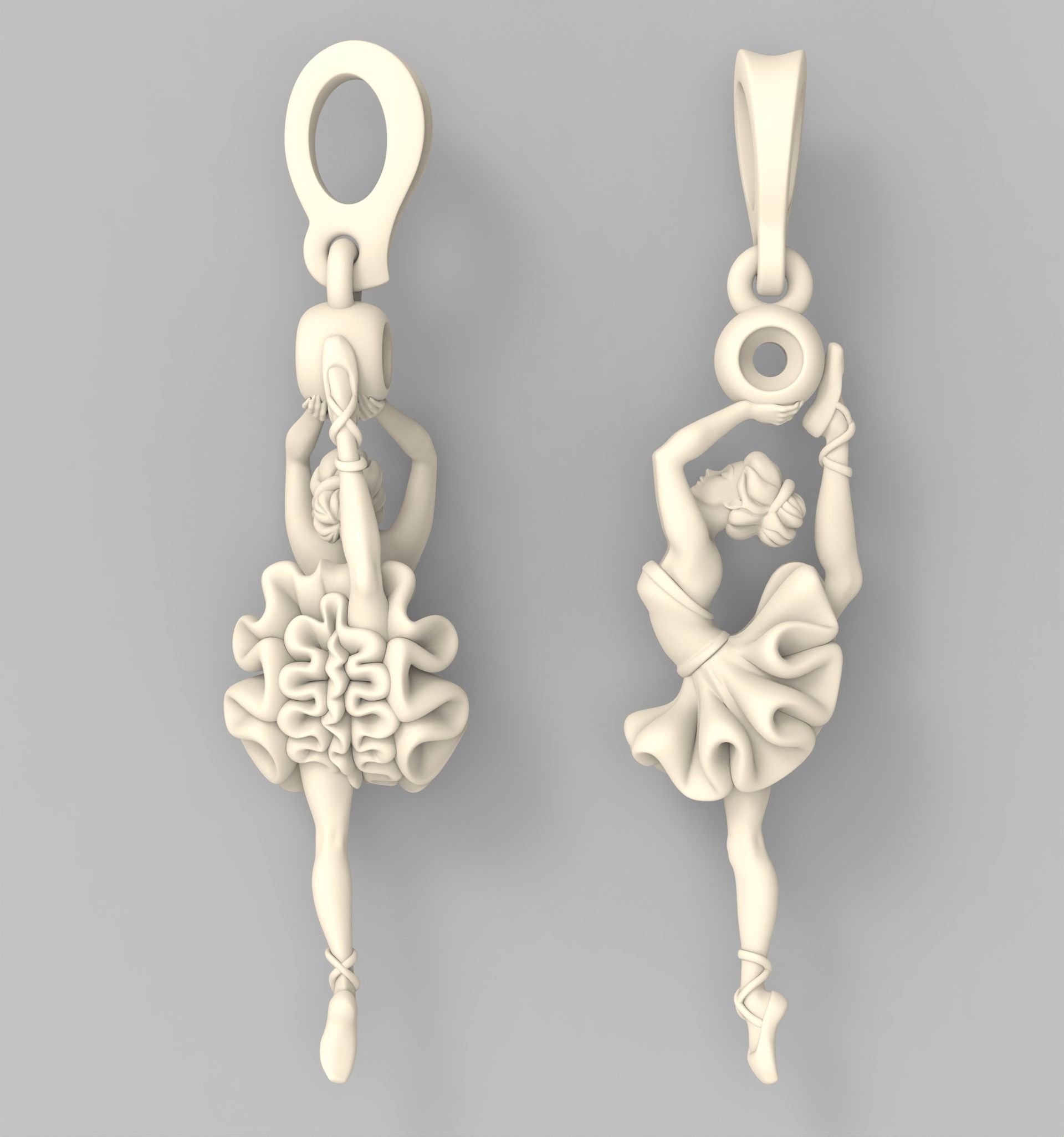 Ballet soul pendant 3D print model_14