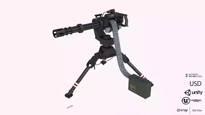 Modern Minigun Low-poly 3D model