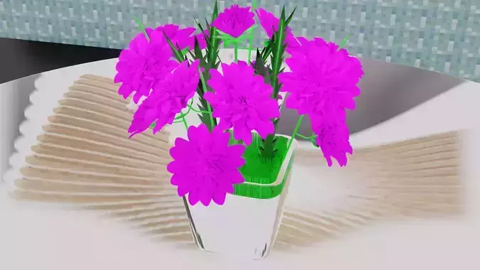 Flower Vase Low-poly 3D model