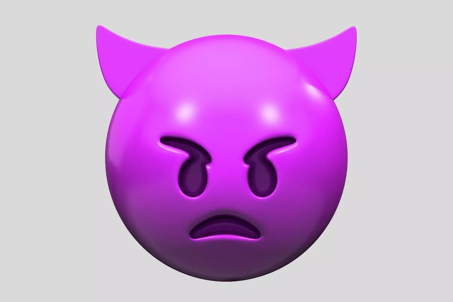 Emoji Angry Face with Horns 3D model