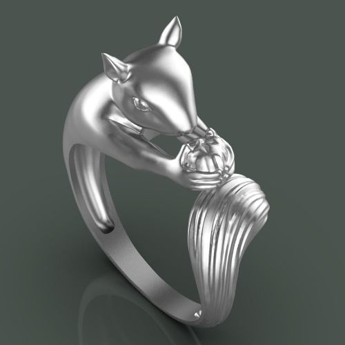 squirrel ring Silver Gold Silver Gold  Print 3D print model_2