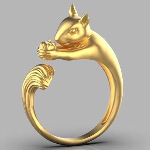 squirrel ring Silver Gold Silver Gold  Print 3D print model_7