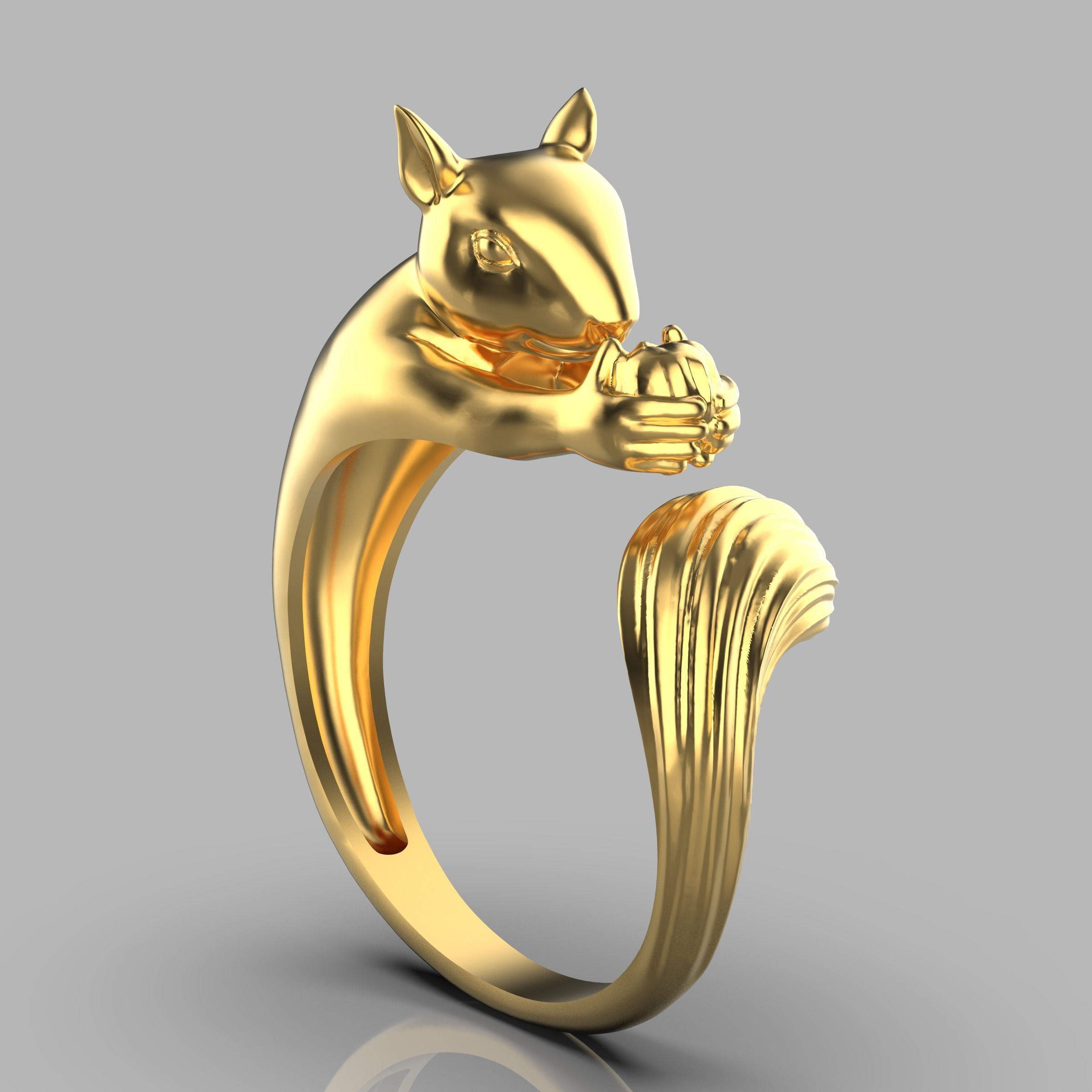 squirrel ring Silver Gold Silver Gold  Print 3D print model_6