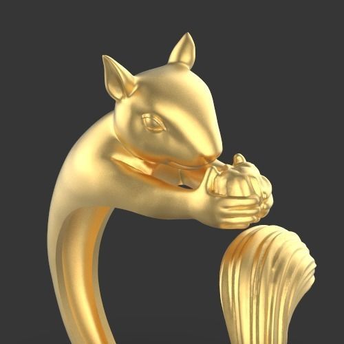 squirrel ring Silver Gold Silver Gold  Print 3D print model_1
