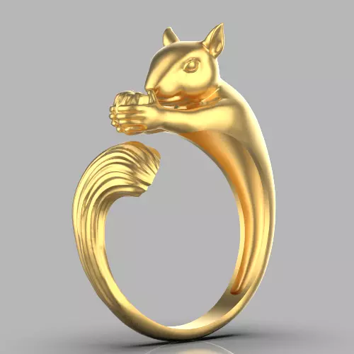 squirrel ring Silver Gold Silver Gold  Print 3D print model_0