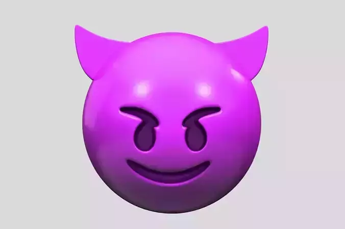 Emoji Smiling Face with Horns 3D model