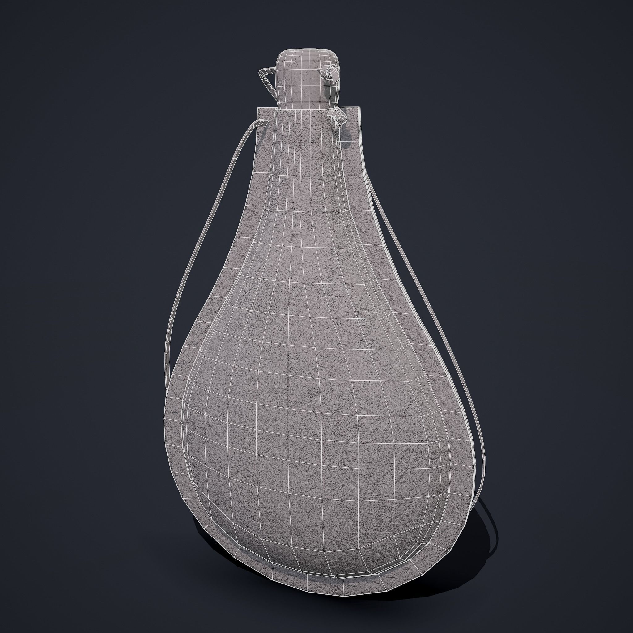 Medieval Leather Water Bottle Low-poly 3D model_20