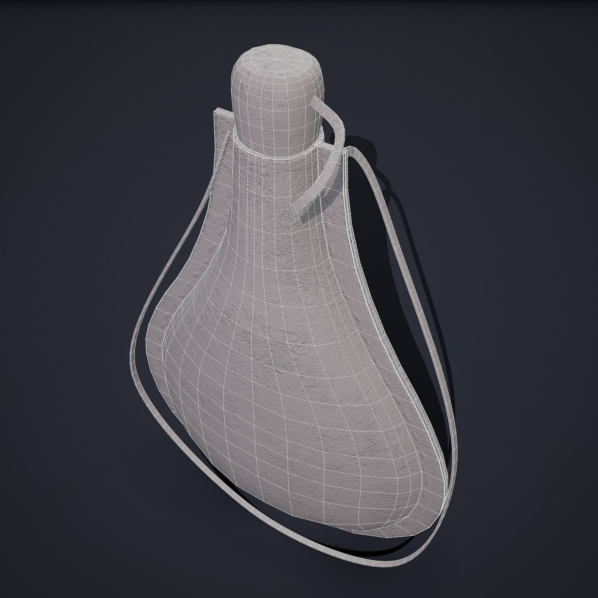 Medieval Leather Water Bottle Low-poly 3D model_24