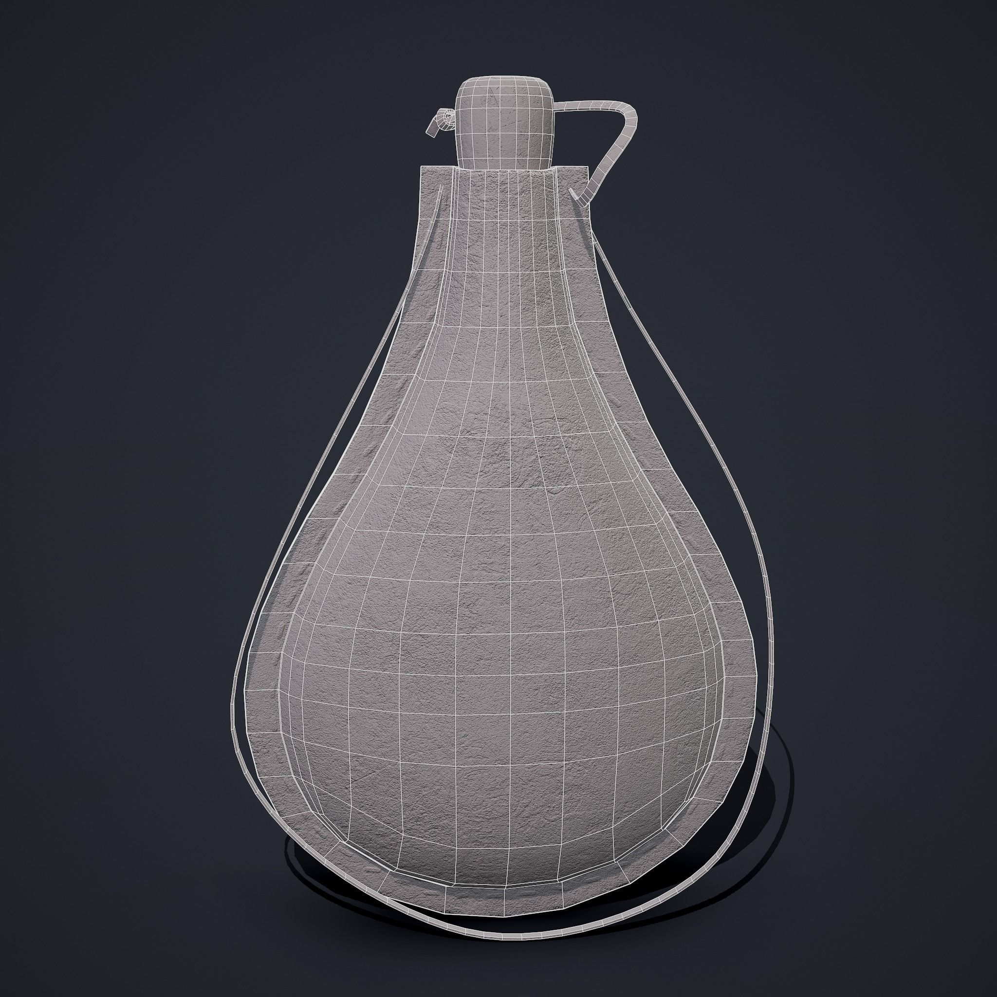 Medieval Leather Water Bottle Low-poly 3D model_18